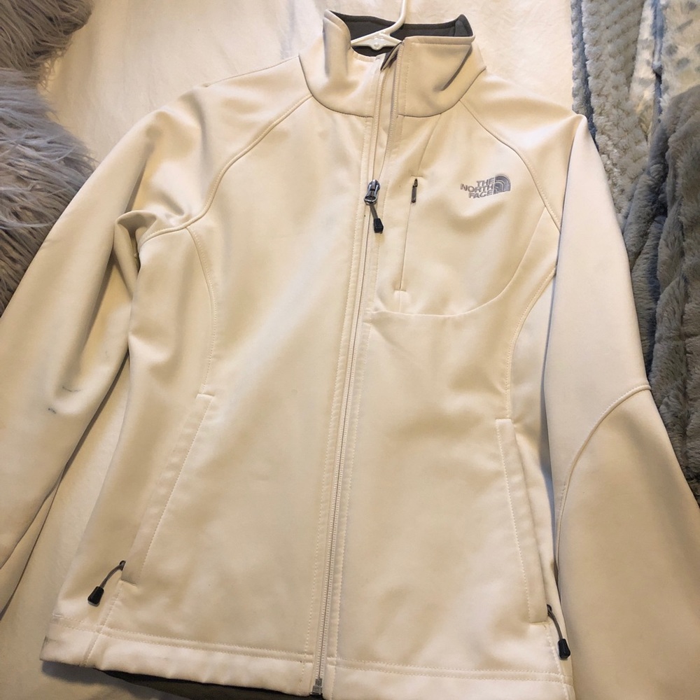 North Face Cream Colored Soft Shell Jacket